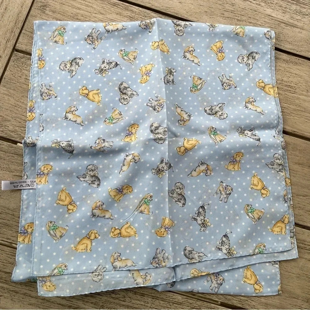 Codella Assorted Puppies Pure Silk Scarf